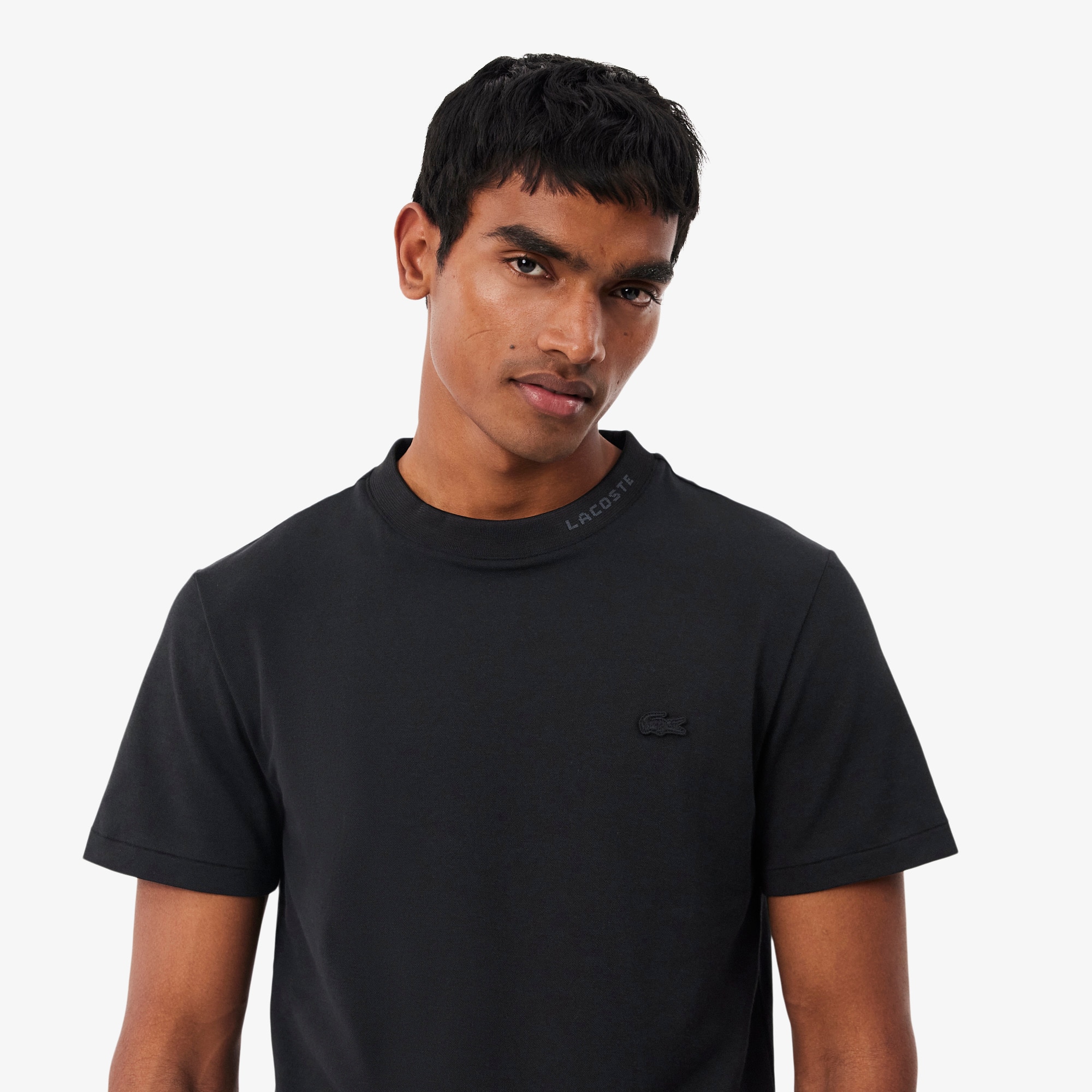 Camiseta piqué com marca de jacquard - Camisetas Masculinas