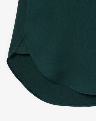 Fluid Crepe Shirt Collar Dress