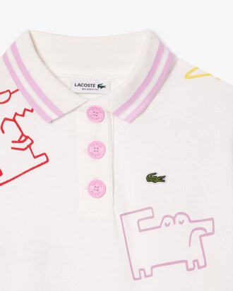 Vestido Piqu&eacute; com Estampa de Crocodilo