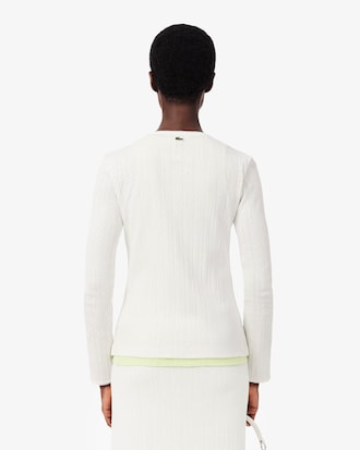 Campera de punto pointelle de corte ajustado