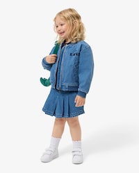 Saia-short jeans plissada