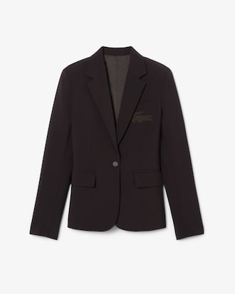 Blazer Slim Fit de L&atilde; com Logo Bordado