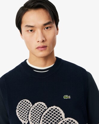 Colete de malha jacquard de algod&atilde;o