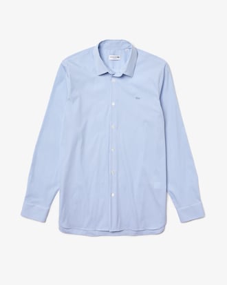 Camisa de hombre Lacoste slim fit en popel&iacute;n el&aacute;stico de rayas