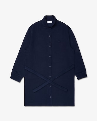 Vestido De Mujer De Mezcla De Lino Y Algodón Con Cinturón Y Botones