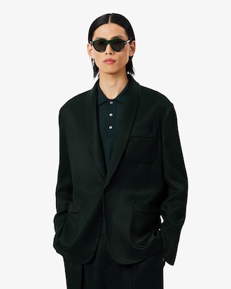 Blazer Runway Satin Shawl Neck 