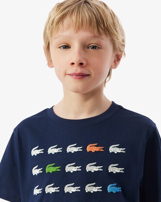 Crocodile Print Cotton T-shirt