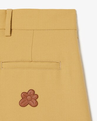 Calça Reta Lacoste x le FLEUR com Pregas