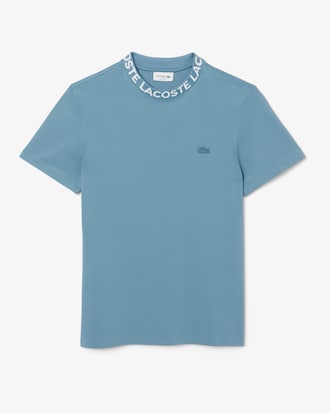 Camiseta em Piqué com Marca em Jacquard