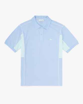 Polo masculina Lacoste em piqu&eacute; bicolor ultraleve com modelagem solta