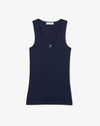 Musculosa de Algodón Pointelle Slim Fit