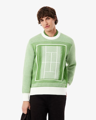 Jersey de jacquard gr&aacute;fico con pista de tenis
