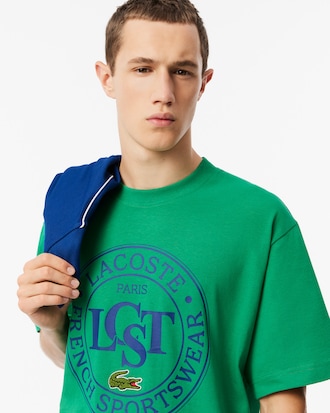Camiseta de Algodão Pesado estampada com Caimento Solto