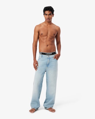 Pacote com 3 Cuecas Briefs Lisas de Algod&atilde;o