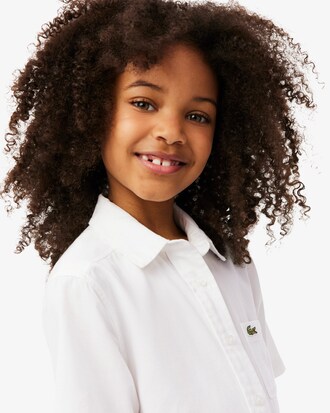 Vestido-Camisa com Saia Plissada em Popeline