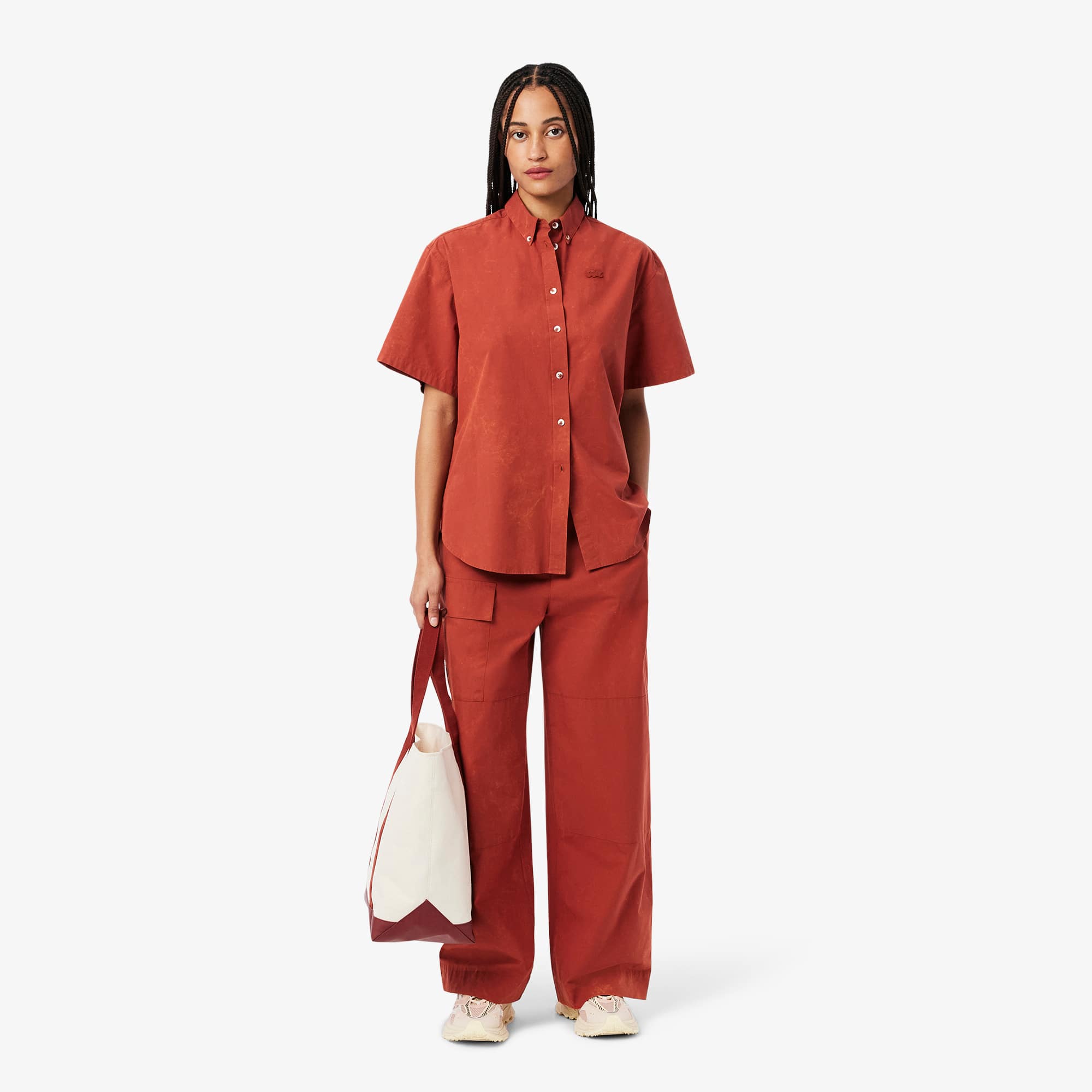 Tênis de Malha Feminino L003 Neo Shot Lacoste em Dois Tons
