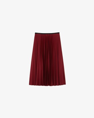 Falda midi de mujer Lacoste plisada con inscripci&oacute;n en cinturilla