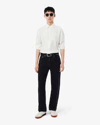Cal&ccedil;a Jeans Indigo de Corte Reto com 5 Bolsos