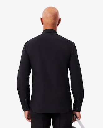 Camisa Slim Fit em Popeline de Algod&atilde;o Stretch