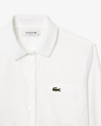 Camisa Slim Fit com Gola Canelada em Popeline