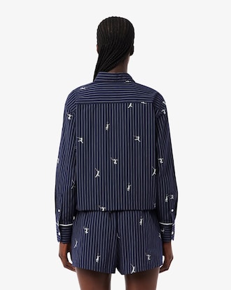 Camisa oversized con motivos de jacquard