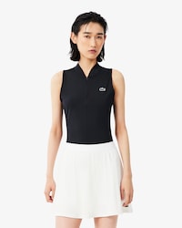 Polo de tenis sin mangas de doble tejido el&aacute;stico