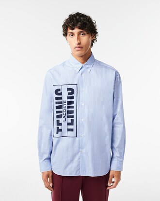 Camisa listrada com logo contrastante