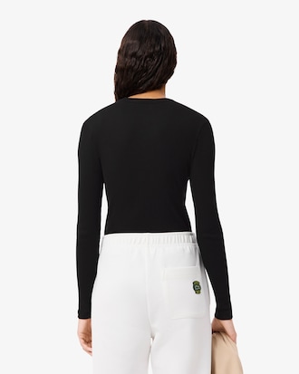 Remera De Algodón Acanalada Al Cuerpo