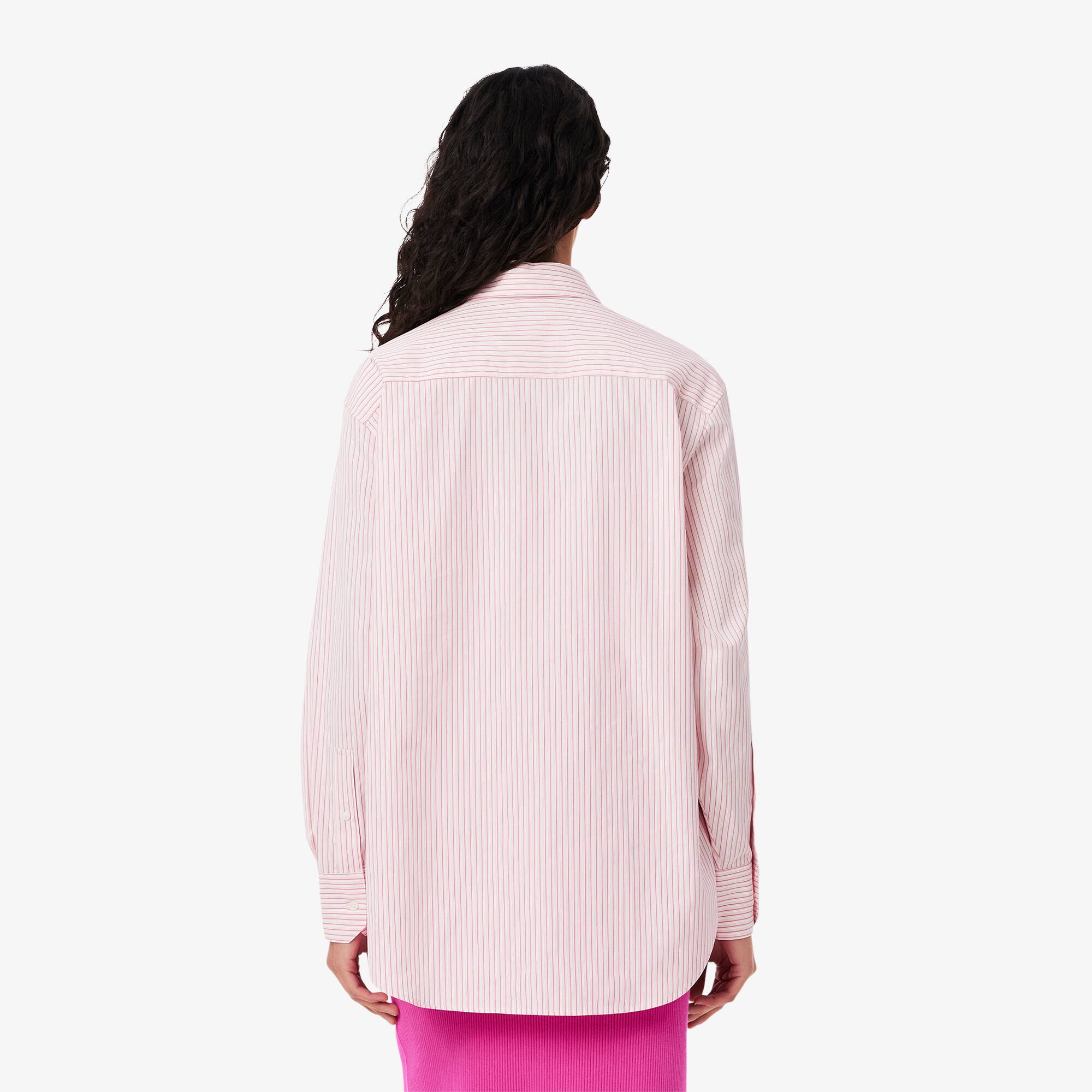 Camisa Oversized Manga Comprida Lacoste em Popeline
