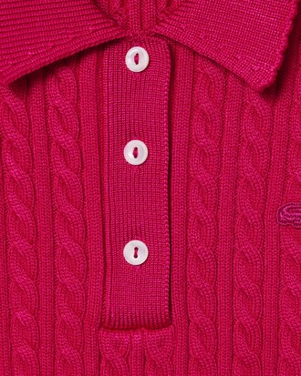 Su&eacute;ter com Gola Polo e Malha Tran&ccedil;ada