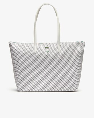 Bolsa tote feminina Roland Garros com estampa de chap&eacute;u Panam&aacute; e z&iacute;per