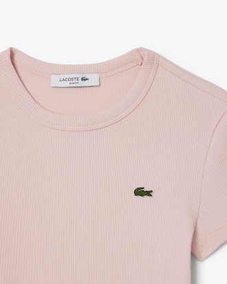 Remera De Algodón Acanalada Al Cuerpo