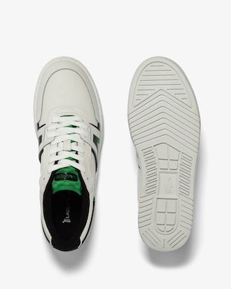 T&ecirc;nis masculino Lacoste L001 em couro com estampa efeito spray