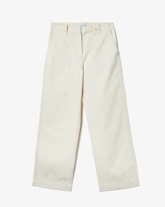 Cal&ccedil;a feminina em algod&atilde;o liso com cintura alta e modelagem flare