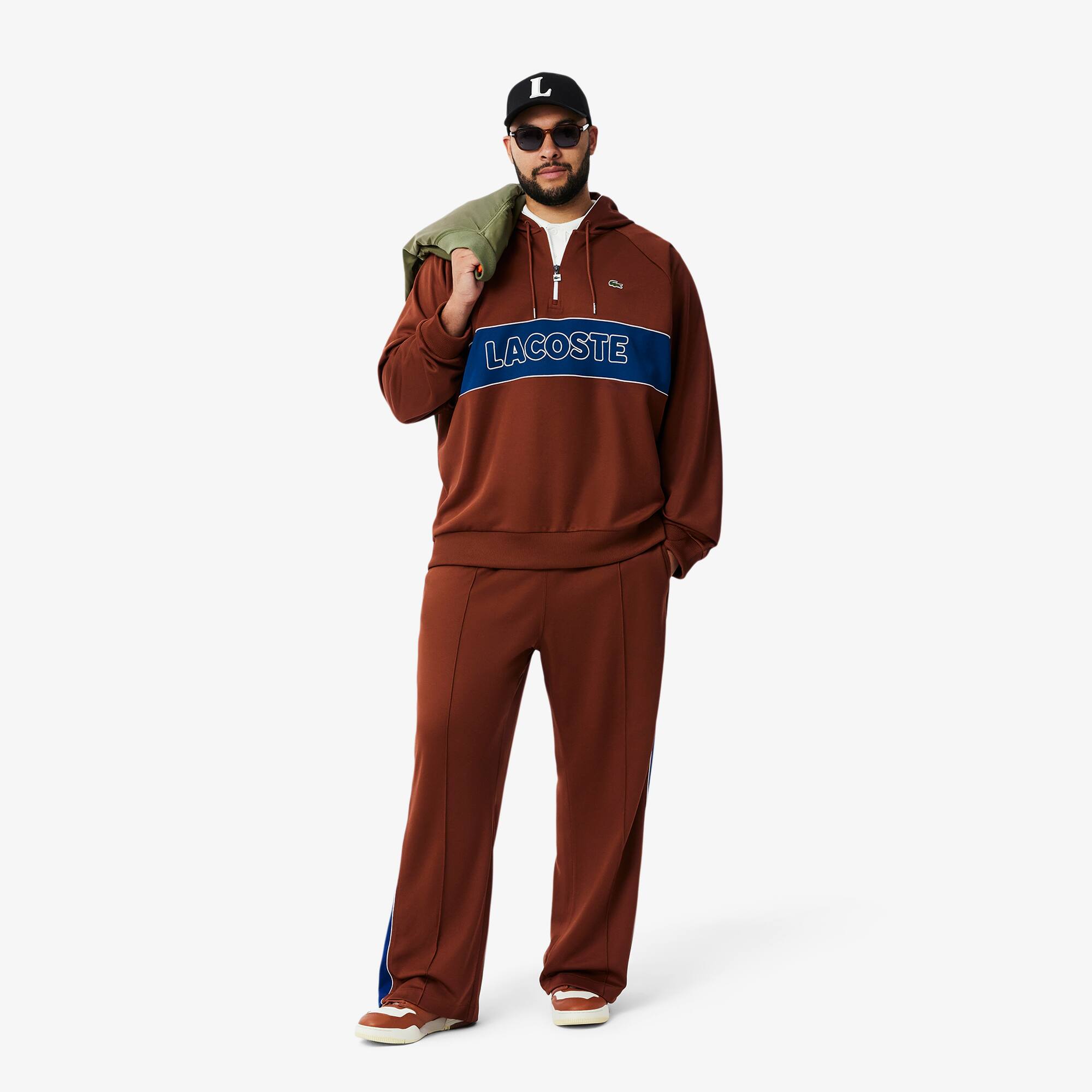 ラク Jaqueta com Capuz Masculina Caimento Relaxado Paris Lacoste