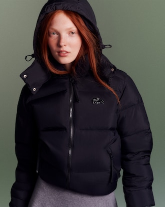 Jaqueta Puffer com Capuz com Caimento Relaxado