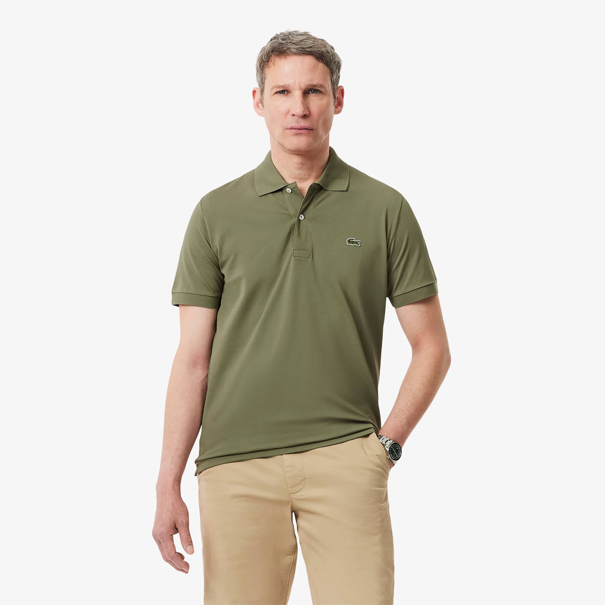 Camisa de Algodão Polo L.12.12 Light em Piqué Lacoste