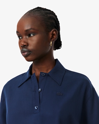 Polo Oversized em Sarja Fluida