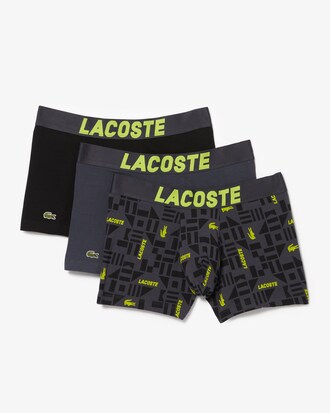 Pack de tres calzoncillos de hombre Lacoste con estampado n&aacute;utico