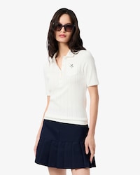 Polo Pointelle L.12.D com Marca Slim Fit