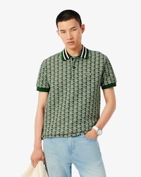 Polo Con Monograma En Jacquard Fit Cl&aacute;sico