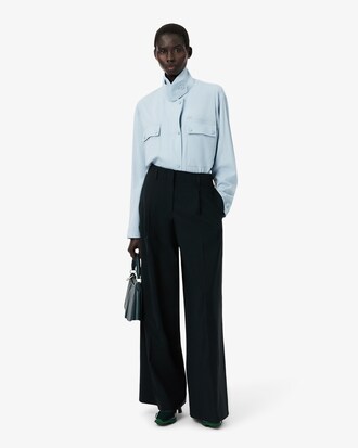 Pantal&oacute;n de Lana Mixta de Corte Amplio de Pasarela