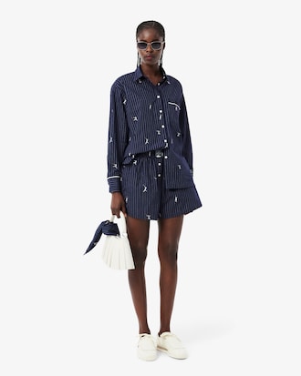 Camisa oversized con motivos de jacquard