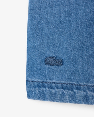 Saia-short jeans plissada