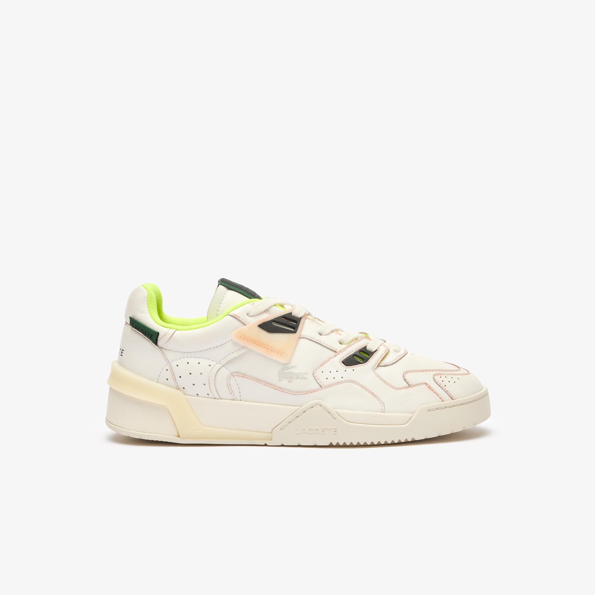 Tênis de Couro Masculino com Contraste Lacoste LT 125