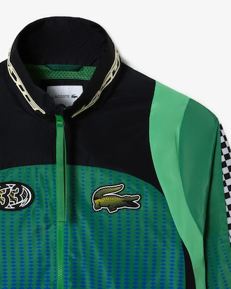 Jaqueta esportiva masculina Lacoste com estampa xadrez ombr&eacute;