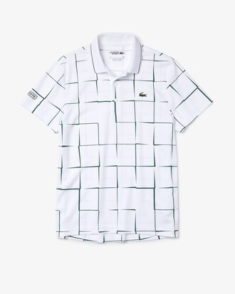 Polo masculina Lacoste SPORT em piqu&eacute; estampado respir&aacute;vel