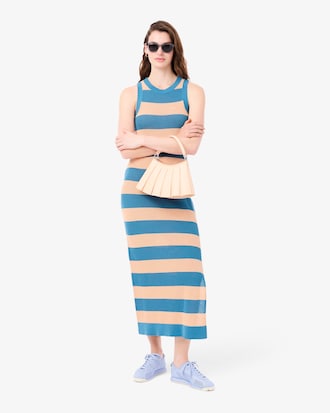 Vestido de Algod&atilde;o Listrado