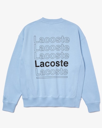 Moletom masculino Lacoste LIVE modelagem solta em fleece estampado com decote careca
