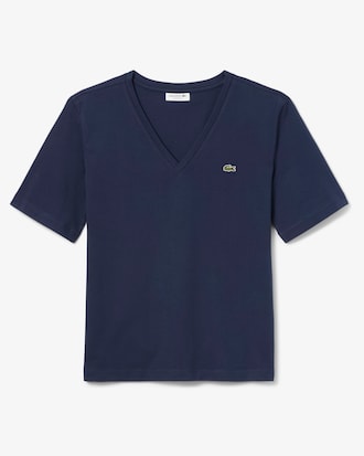 Camiseta de Algodão com Gola V E Caimento Relaxado